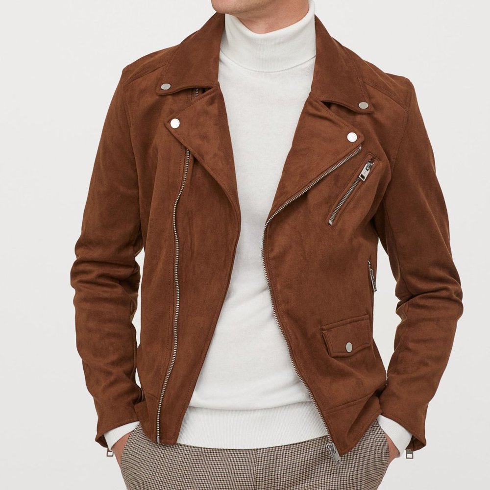 H&M Faux Suede Biker Jacket